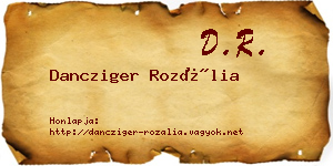 Dancziger Rozália névjegykártya